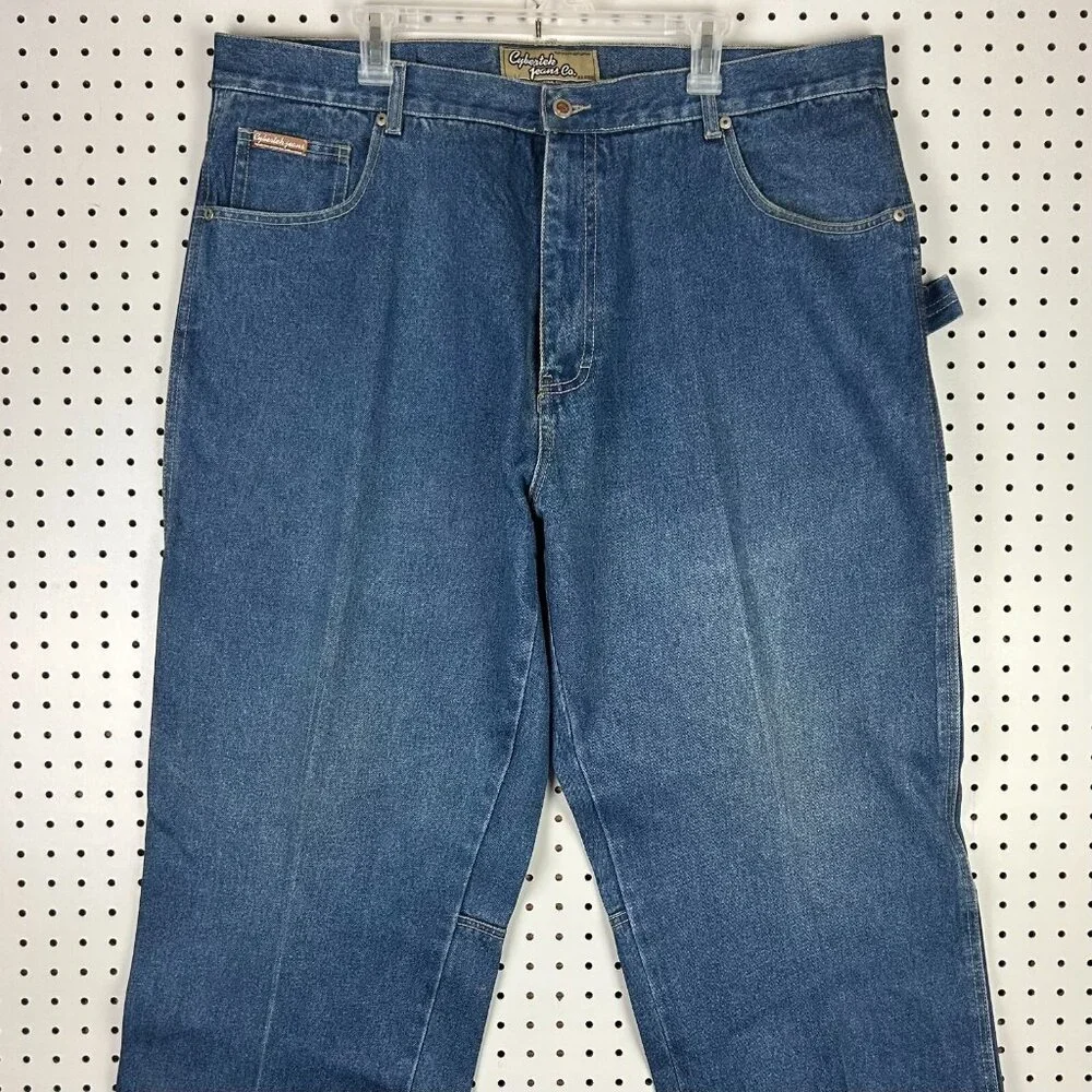 Cybertek Hip Hop Y2K Baggy Jeans 42x30 Carpenter Streetwear Skate Wide Leg Denim